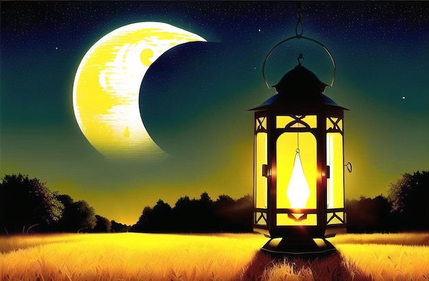 Illustration of amazing design of muslim arabic lantern for ramadan kareem Eid al fitr