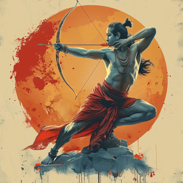 illustration archery god Rama