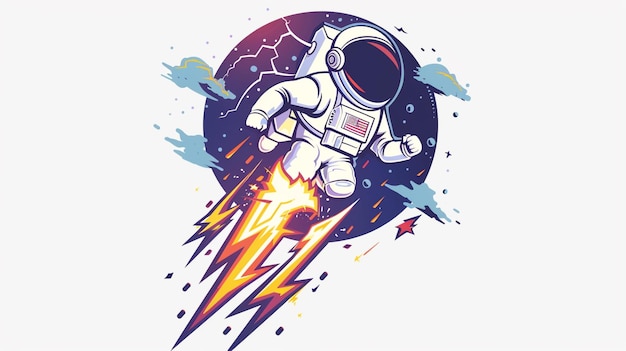 an illustration of a astronaut in space