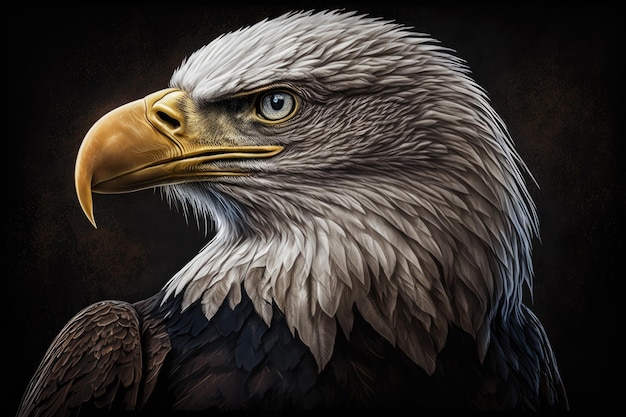 An illustration of a Bald Eagle Haliaeetus leucocephalus