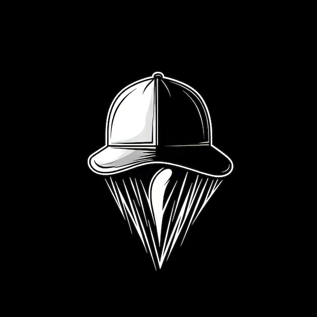 Photo illustration of baseball cap on a black background vector illustration