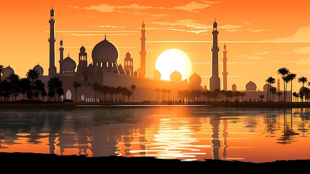 Illustration of the beautiful city of Abu Dhabi United Arab Emirates