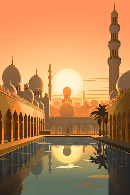 Illustration of the beautiful city of Abu Dhabi United Arab Emirates