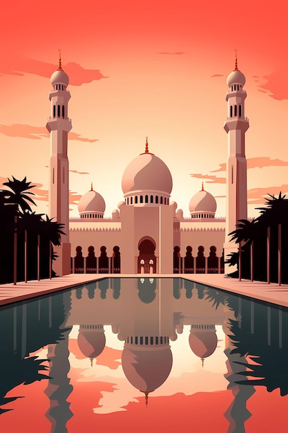 Illustration of the beautiful city of Abu Dhabi United Arab Emirates