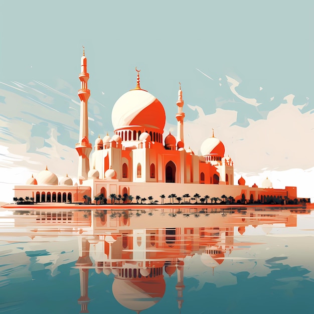 Illustration of the beautiful city of Abu Dhabi United Arab Emirates