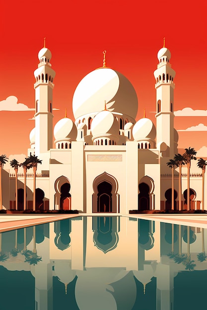 Illustration of the beautiful city of Abu Dhabi United Arab Emirates