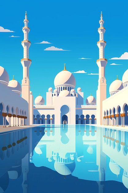 Illustration of the beautiful city of Abu Dhabi United Arab Emirates