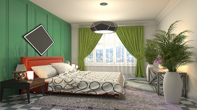 Illustration of the bedroom interior