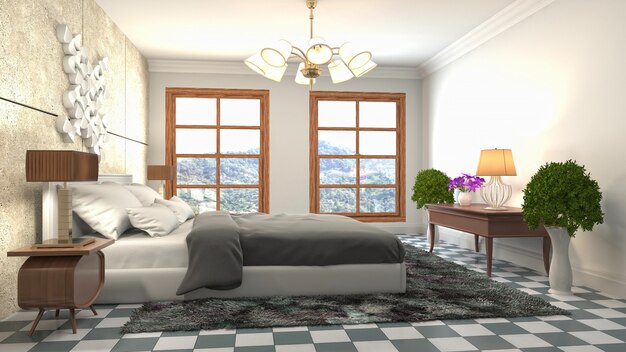 Illustration of the bedroom interior