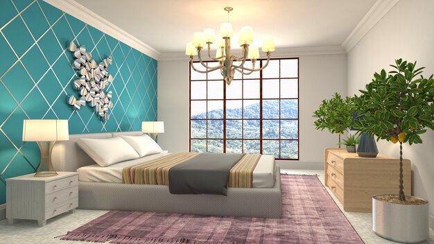 Illustration of the bedroom interior