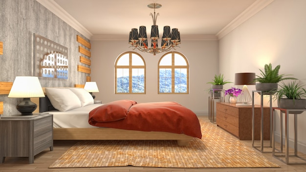 Illustration of the bedroom interior