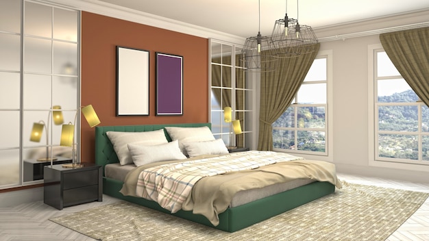 Illustration of the bedroom interior