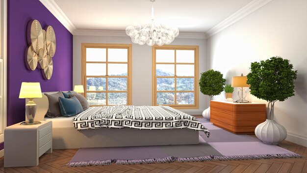 Illustration of the bedroom interior