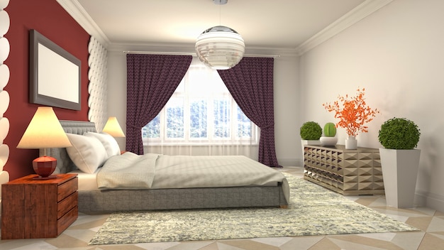 Illustration of the bedroom interior