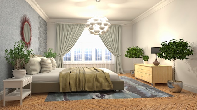 Illustration of the bedroom interior