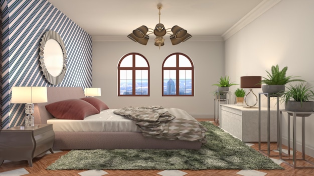 Illustration of the bedroom interior