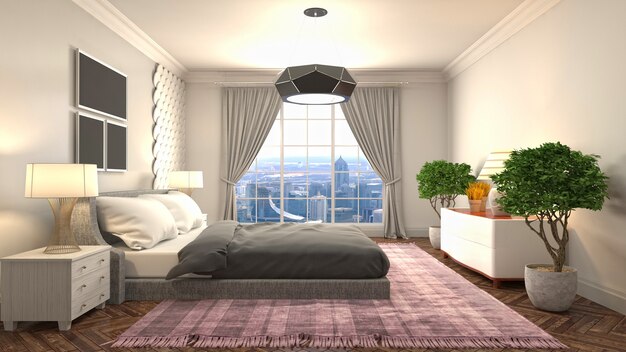 Illustration of the bedroom interior