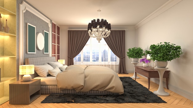 Illustration of the bedroom interior