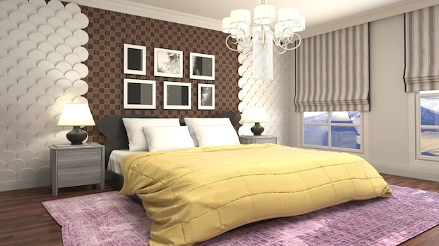 Illustration of the bedroom interior