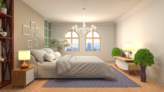 Illustration of the bedroom interior