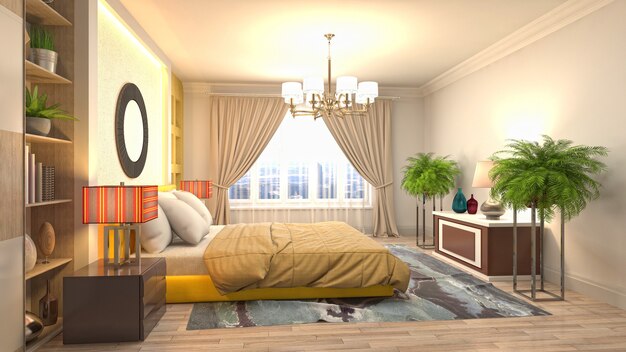 Illustration of the bedroom interior