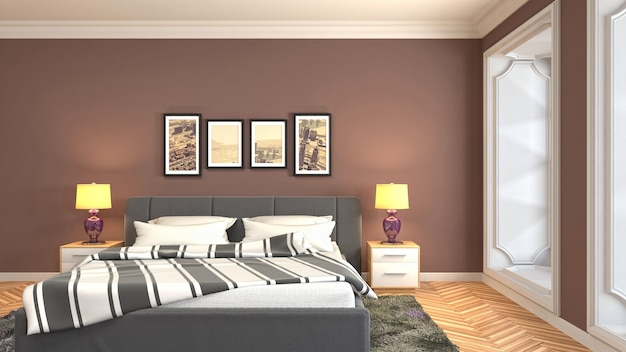 Illustration of the bedroom interior