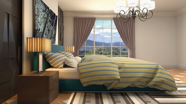 Illustration of the bedroom interior