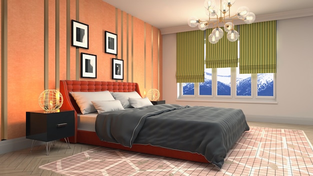 Illustration of the bedroom interior