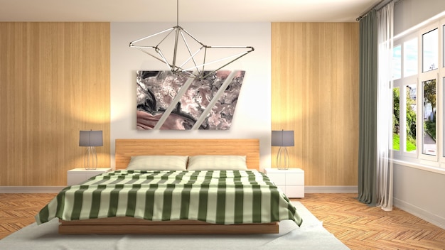 Illustration of the bedroom interior