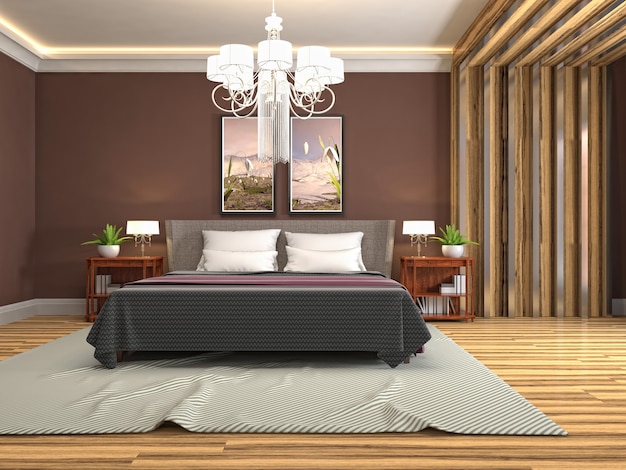 Illustration of the bedroom interior