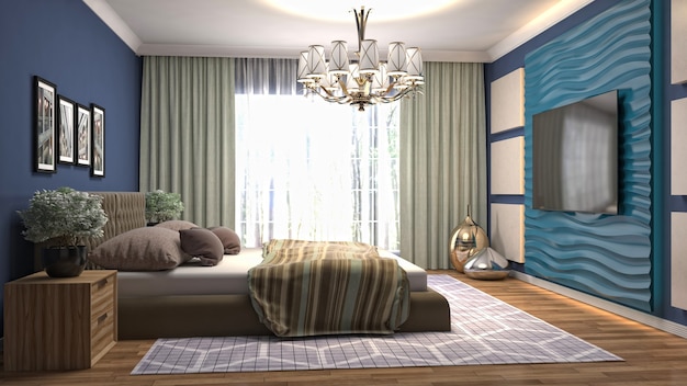 Illustration of the bedroom interior