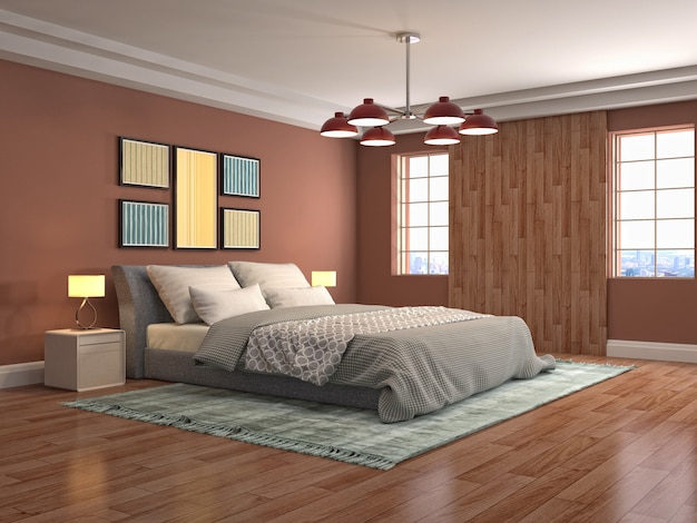 Illustration of the bedroom interior