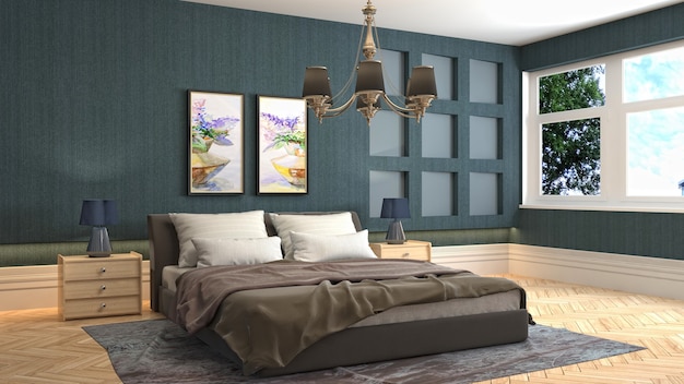 Illustration of the bedroom interior