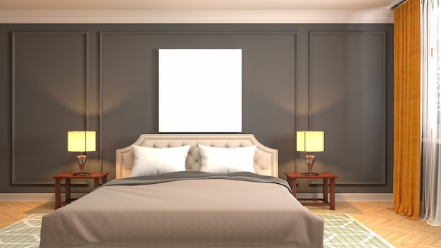 Illustration of the bedroom interior