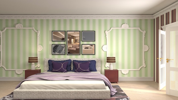 Illustration of the bedroom interior