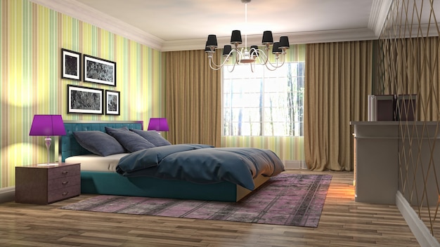 Illustration of the bedroom interior