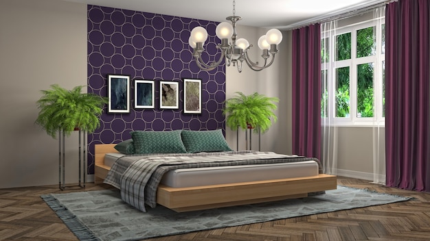 Illustration of the bedroom interior