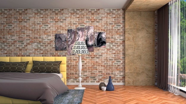 Illustration of the bedroom interior