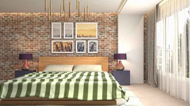 Illustration of the bedroom interior