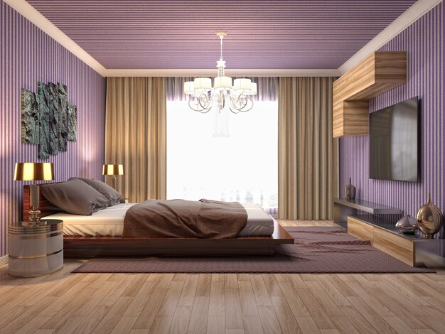 Illustration of the bedroom interior