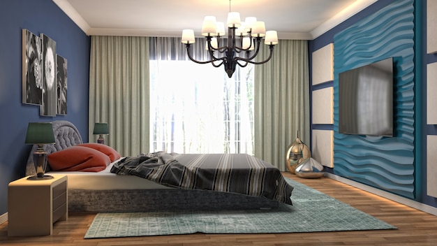 Illustration of the bedroom interior