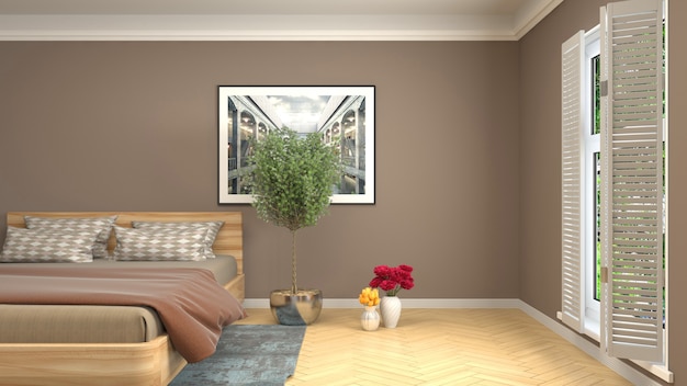 Illustration of the bedroom interior