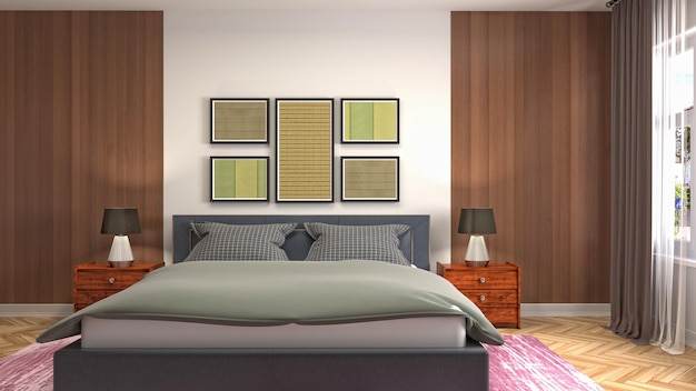 Illustration of the bedroom interior