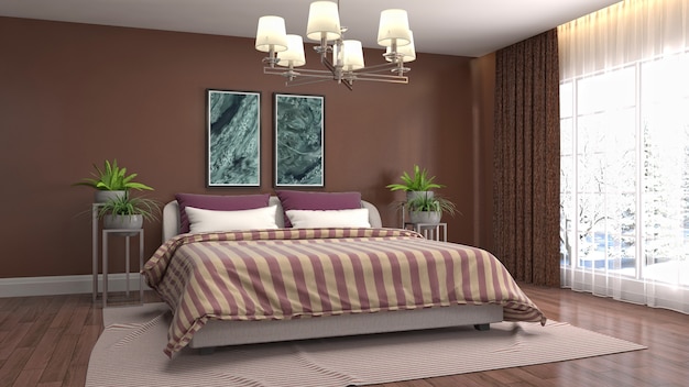 Illustration of the bedroom interior