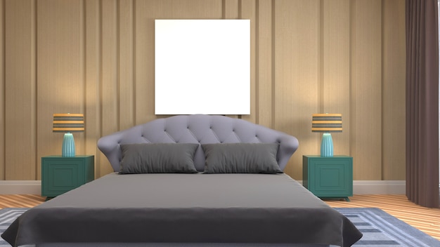 Illustration of the bedroom interior