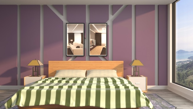 Illustration of the bedroom interior