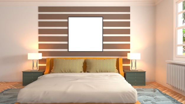 Illustration of the bedroom interior