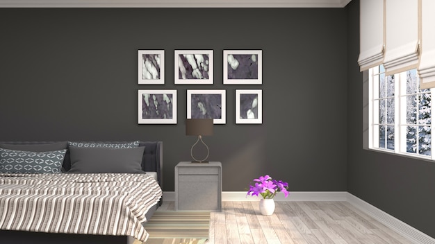 Illustration of the bedroom interior