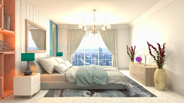 Illustration of the bedroom interior