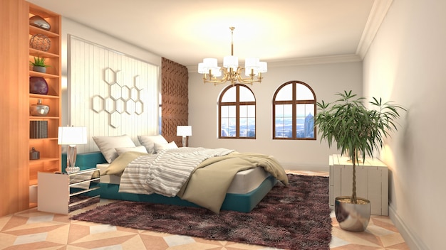 Illustration of the bedroom interior